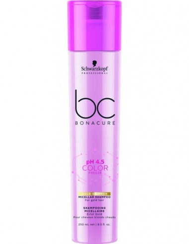 BC Bonacure pH 4.5 Color Freeze zelta spīduma micelārais šampūns krāsotiem matiem 250ml