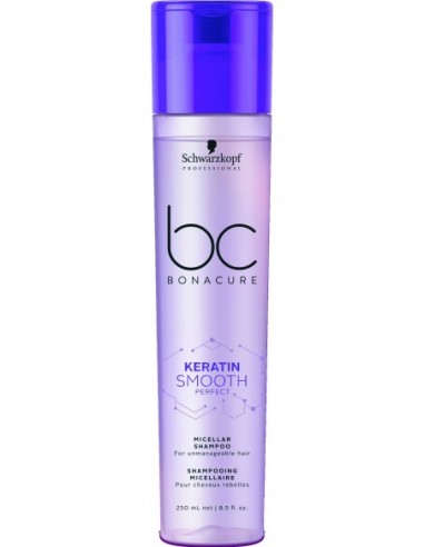 BC Bonacure Keratin Smooth Perfect micelārais šampūns matu nogludināšanai 250ml