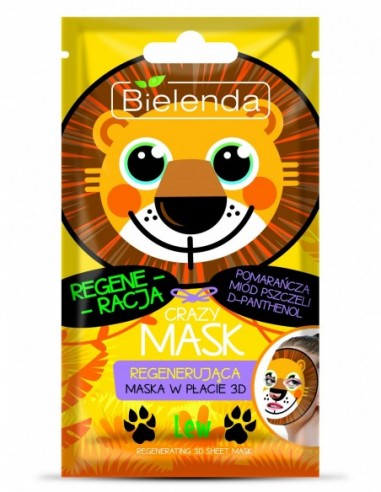 CRAZY MASK Face Mask, regenerating LION 1pcs