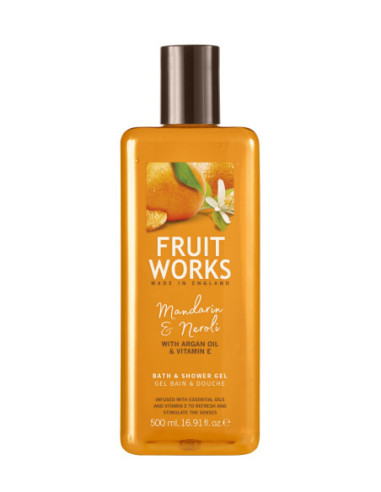 FRUIT WORKS Shower-bath gel, mandarin/orange flowers 500ml