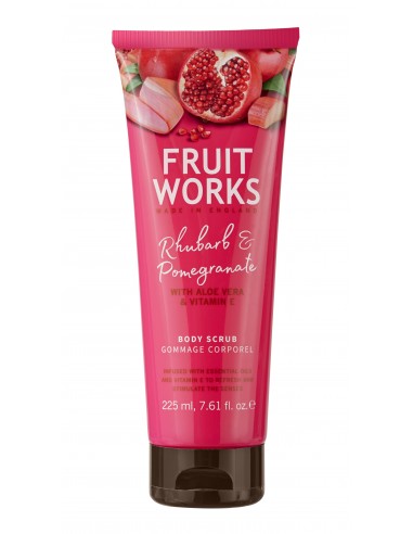 FRUIT WORKS Body Scrub, Rhubarb/Pomegranate 225ml