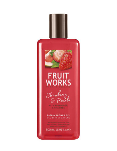 FRUIT WORKS Shower and bath gel, strawberry/pomelo 500ml