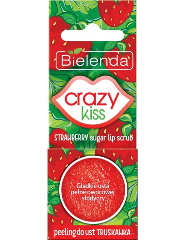 CRAZY KISS Scrub for lips, sugar, strawberry 15g