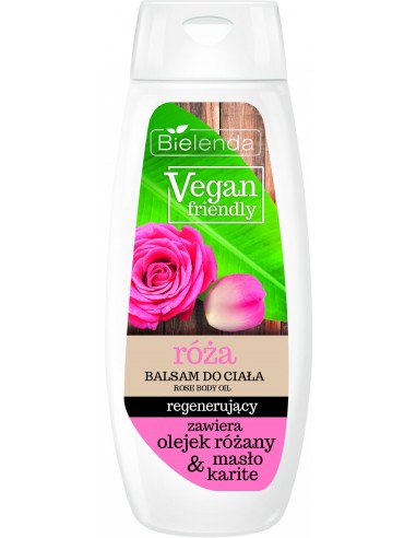 VEGAN FRIENDLY Balzams/eļļa ķermenim, atjaunojošs, roze 400ml