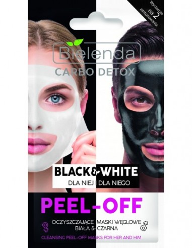 CARBO DETOX Face Mask, Peel-off, Black &amp, White 2x6g