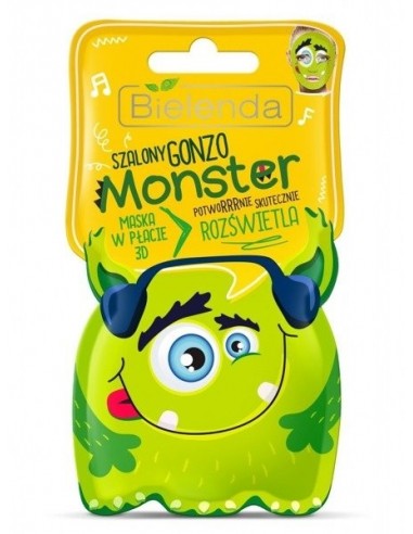 MONSTER Face mask, for radiance, 3D, for all skin types, 1pc