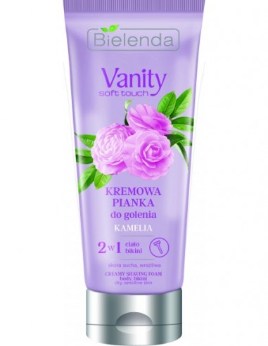 VANITY SOFT Skūšanās putas ķermenim, krēmveida, sausai/jutīgai ādai, kamēlija 175g