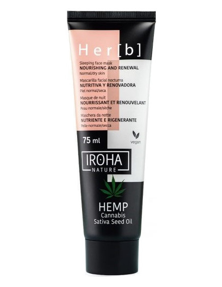 IROHA NATURE HER[B] Närande och återställande nattmask med hampaolja 75ml