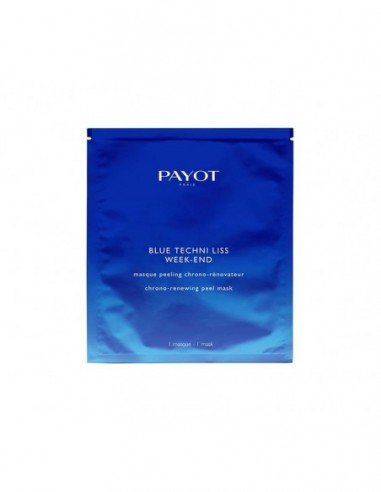 PAYOT BLUE TECHNI LISS EXPERT PEELING / Ādas mirdzumu atjaunojošs nedēļas nogales rituāls ar glikolskābi un zilās gaismas vairog