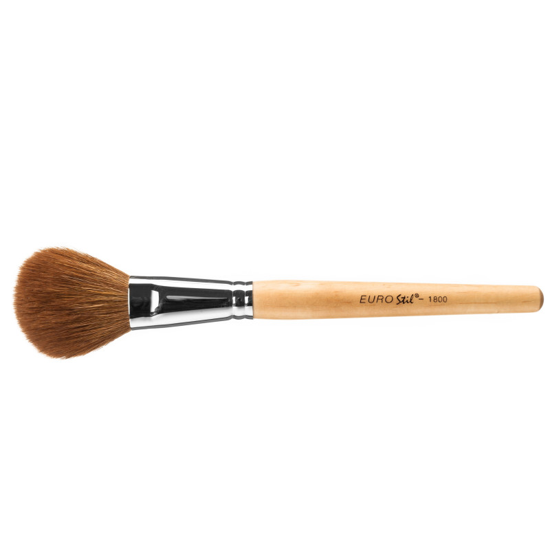 Powder brush and blush, wooden case, 1pc