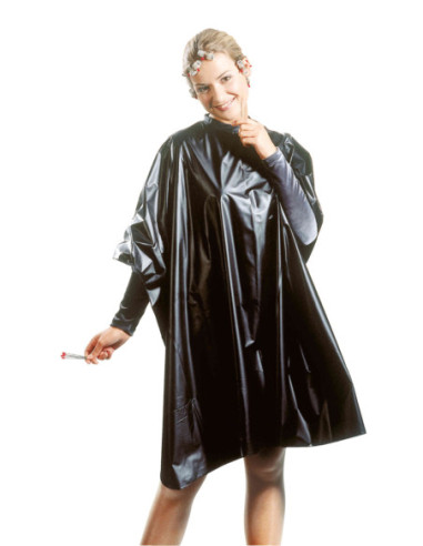 Cape with Velcro, plastic, black, 100cmx104cm, 38cm, 1pc. / pack.