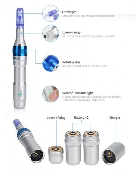 Dr. Pen Microneedling-apparat Dermapen A6 Ultima Professional Plus, med batteri
