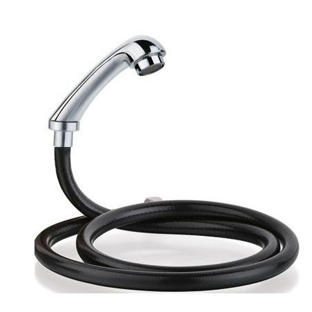 Dusch med slang för frisörhandfat, silver