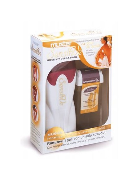 Vaxvärmare SENSITIVE komplett med vax, hårborttagningspapper och olja