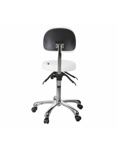 Hantverksstol med 4 justeringsmekanismer och ergonomiskt ryggstöd Comfort, vit