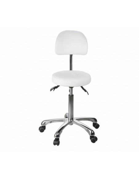 Hantverksstol med 4 justeringsmekanismer och ergonomiskt ryggstöd Comfort, vit