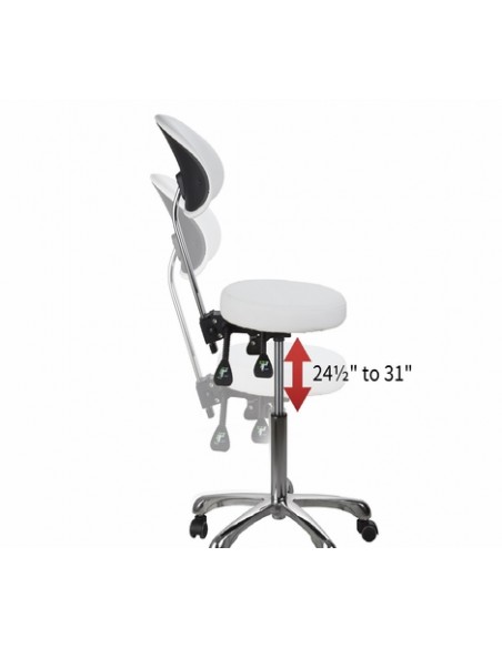 Hantverksstol med 4 justeringsmekanismer och ergonomiskt ryggstöd Comfort, grå