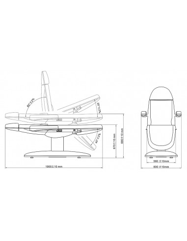 Kosmetologsoffa med 3 motorer Cosmo