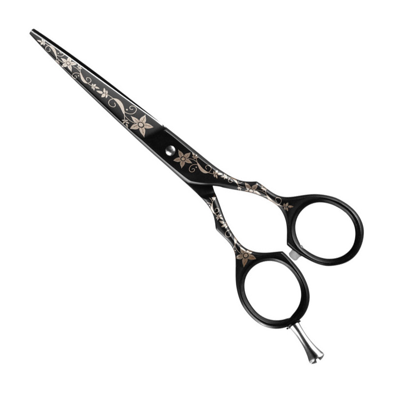 Hairdressing scissors 5.5", TITANIUM BLACK DECOR