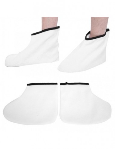 Terry booties for paraffin treatments, white, 1 pair