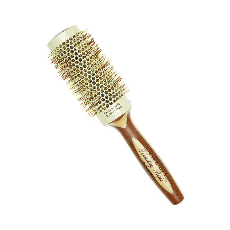 Termosuka OLIVIA GARDEN HEALTHY HAIR ECO-FRIENDLY BAMBOO BRUSH, keramiska, ar jonu, antistatiska, bambusa, Ø 43mm