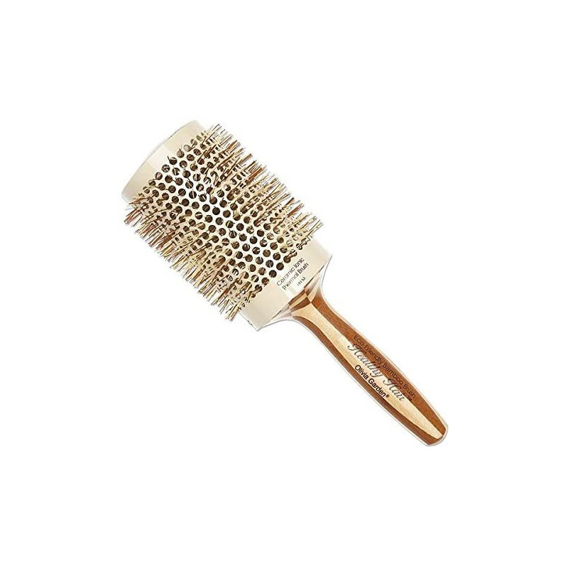 Thermal brush OLIVIA GARDEN HEALTHY HAIR ECO-FRIENDLY BAMBOO BRUSH, ceramic, with ionic, antistatic, bamboo, Ø 63mm