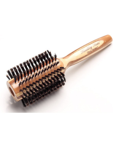 Light bamboo brush OLIVIA GARDEN HEALTHY HAIR ECO-FRIENDLY BAMBOO BRUSH, wild boar bristles, Ø 40 mm