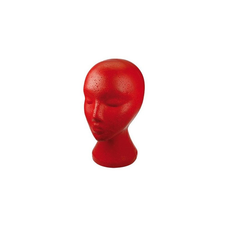 Manekena galva Belfi, sieviete, polistirēns, sarkana