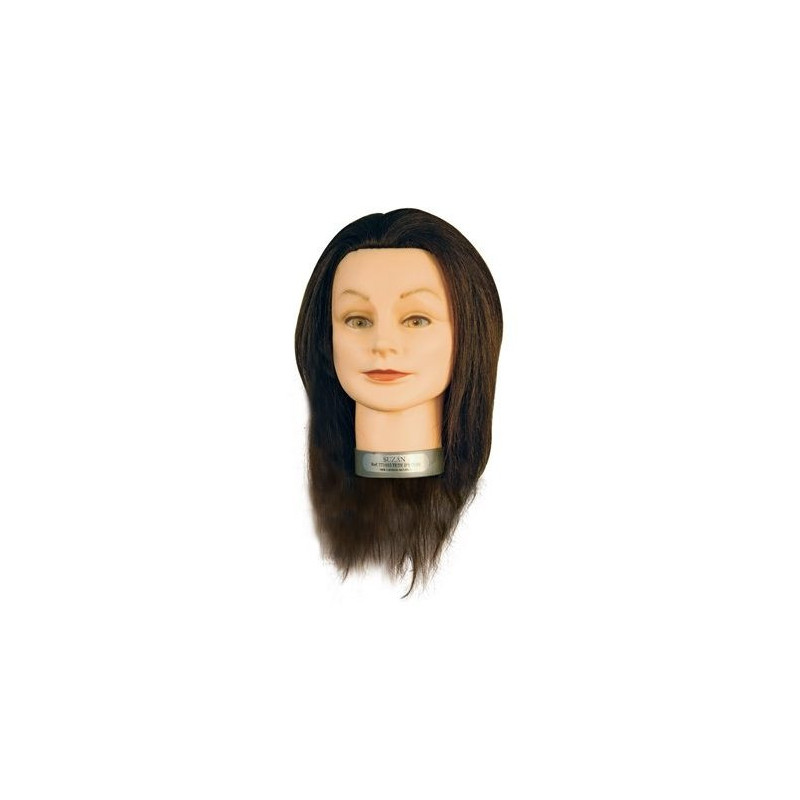 Manekena galva Suzan, 100% dabīgi, brūni, 30-35cm