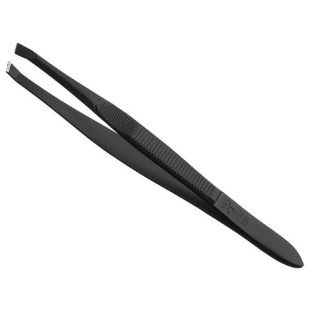Pincett, snedställd, svart, 9 cm