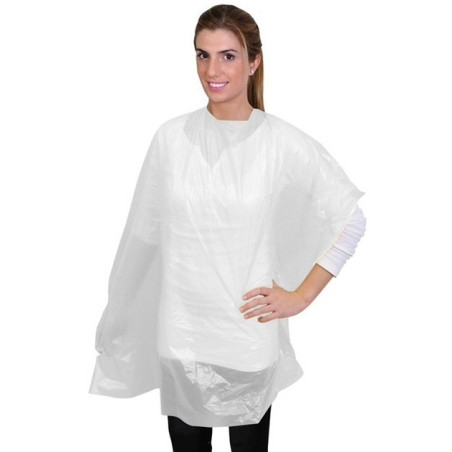 Hårfärgningsmantel, engångs, lång, vit, 90x118 cm, 30 st.