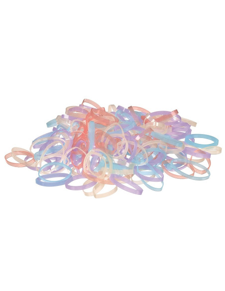 Hårsnoddar, sliter inte sönder håret, pastellrosa, 20 mm, 500 st.