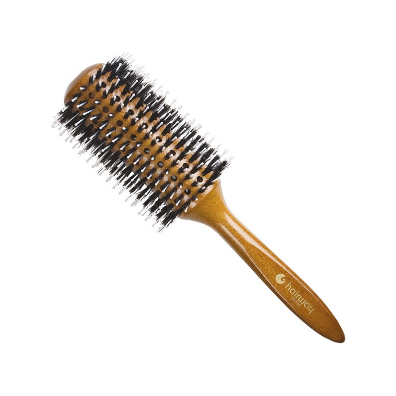 Lackerad rund borste GLOSSY WOOD med...