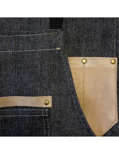 Förkläde för frisörhårfärgning, denimtyg