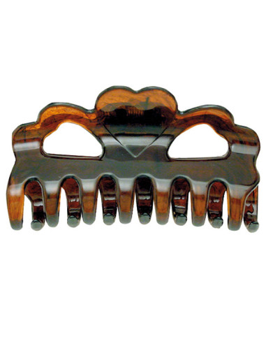 Hårspänne-klämma HEART, stor, ljusbrun