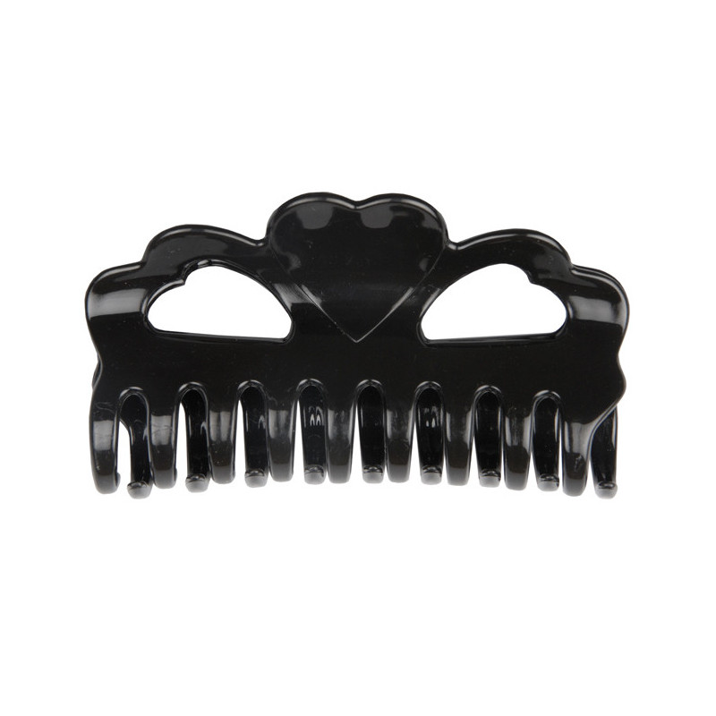 Hair clip-clamp HEART, very large, black