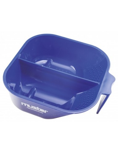 Bowl for mixing colors with two compartments, blue