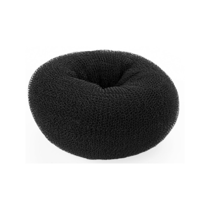 Hårknut, svart, rund, 6,5 cm