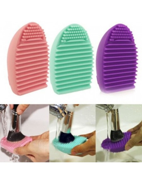 Brushegg, silikon, blandade färger, rengöringsborste för sminkborstar