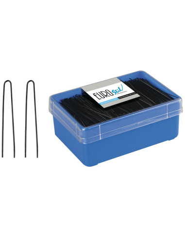 Hårnålar, raka, 65 mm, 400 st, svarta