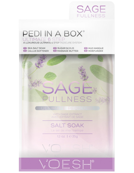 VOESH PEDI IN A BOX Fotset Salvia Ultimate Pedicure, fyllning, 6 produkter