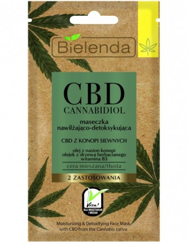 CBD Maska sejai, mitrinoša, detoksificē, taukainai/komb. ādai, kaņepe 8g