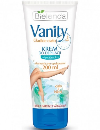 VANITY Depilation Cream For Sensitive Skin, Panthenol, 5min 200ml