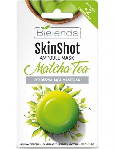 SKIN SHOT detoxifying face mask with tea matcha 8gr