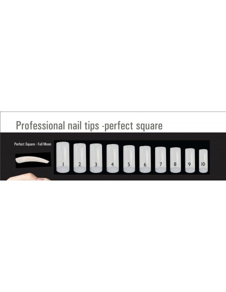 Nageltips AmazingShine Perfect Square Full Moon Nail - Natural, nr 1, 50 st.