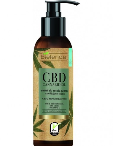 Facial сleansing oil, moisturizing, for dry and sensitive skin, with hemp seed oil extract 140ml