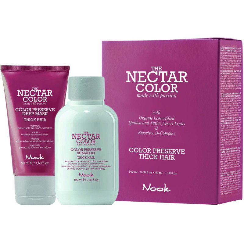 NOOK NECTAR COLOR Komplekts bieziem matiem, šampūns 100ml+maska 50ml