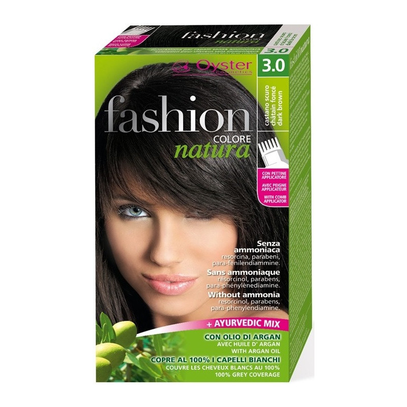 FASHION NATURA matu krāsa 3.0,tumši brūns 50ml+50ml+15ml