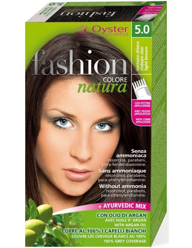 FASHION NATURA hair color 5.0, light brown 50ml+50ml+15ml