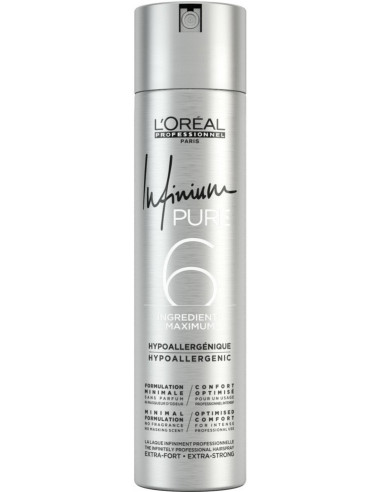 Profesionāla matu laka ar nepieredzētu iedarbību. L'Oreal Professionnel Infinium Pure Infinium Extra Fort hair spray (4) 500ml